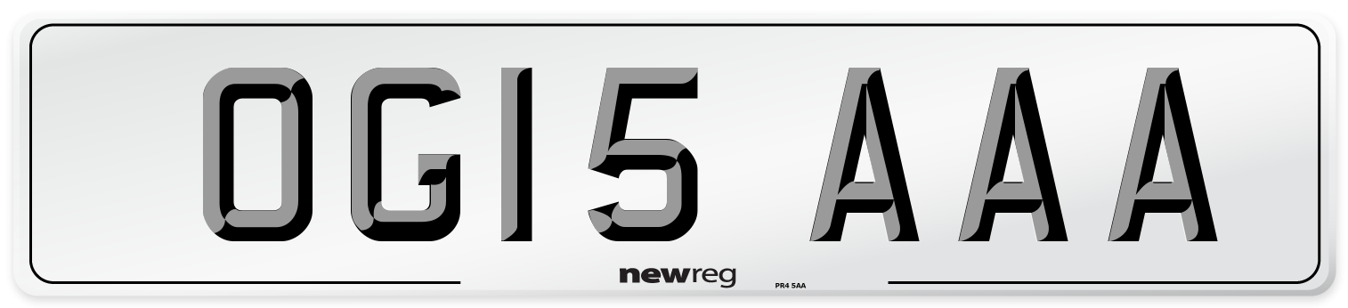 OG15 AAA Number Plate from New Reg